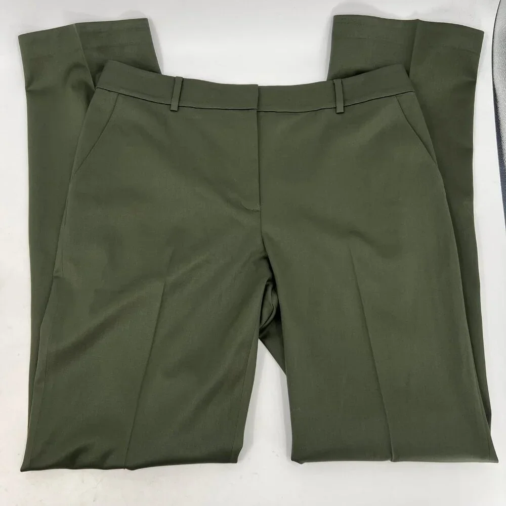 St. John Green Stretch Wool Straight Trousers | Size 14 - Picture 3 of 9